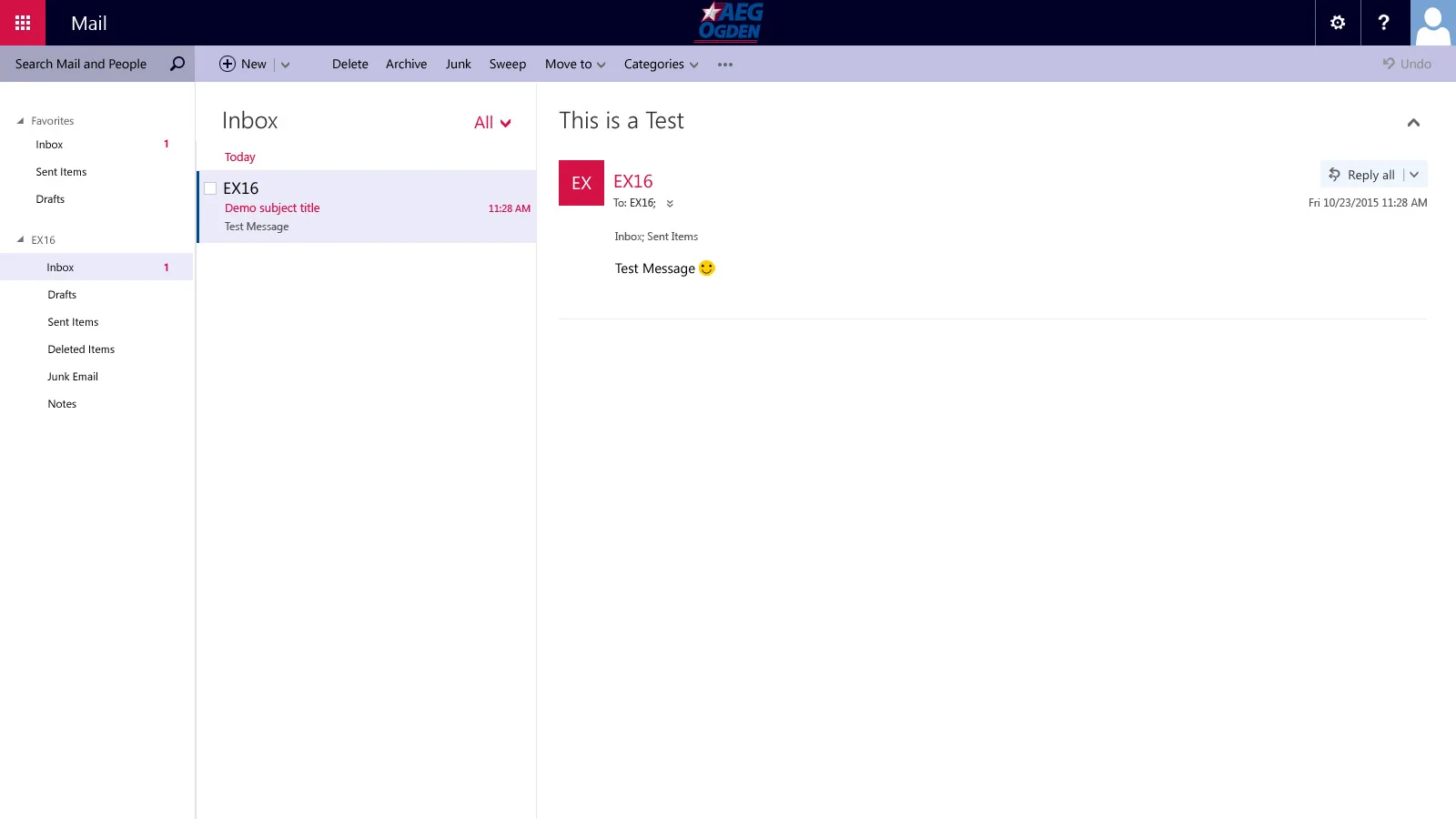 AEG Ogden: OWA: Microsoft OWA screenshot 2