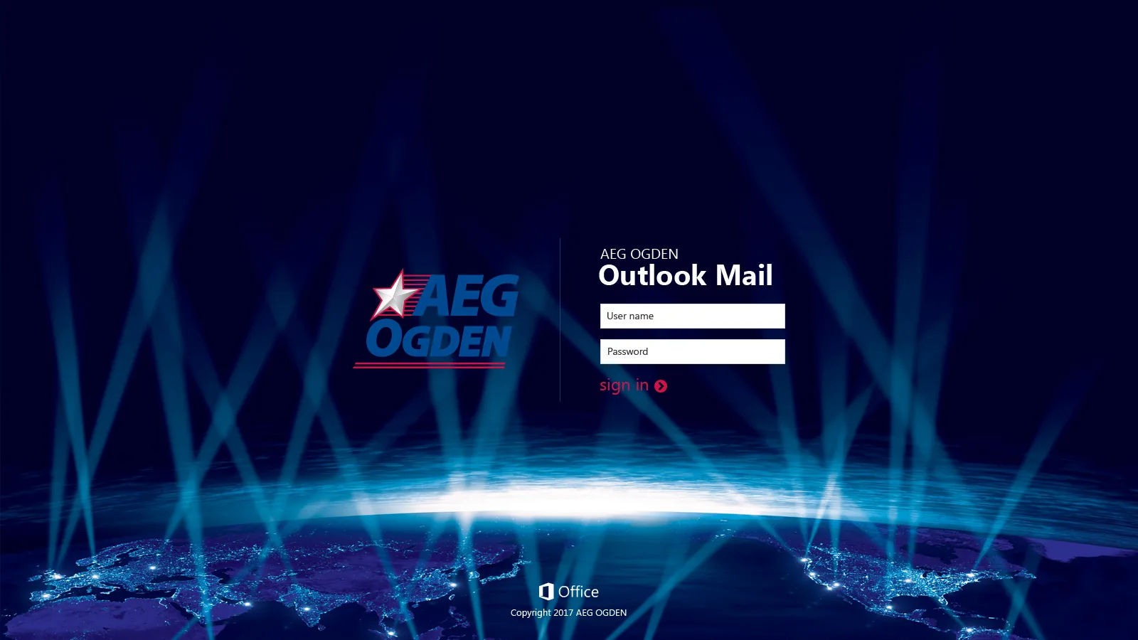 AEG Ogden: OWA: Microsoft OWA login page