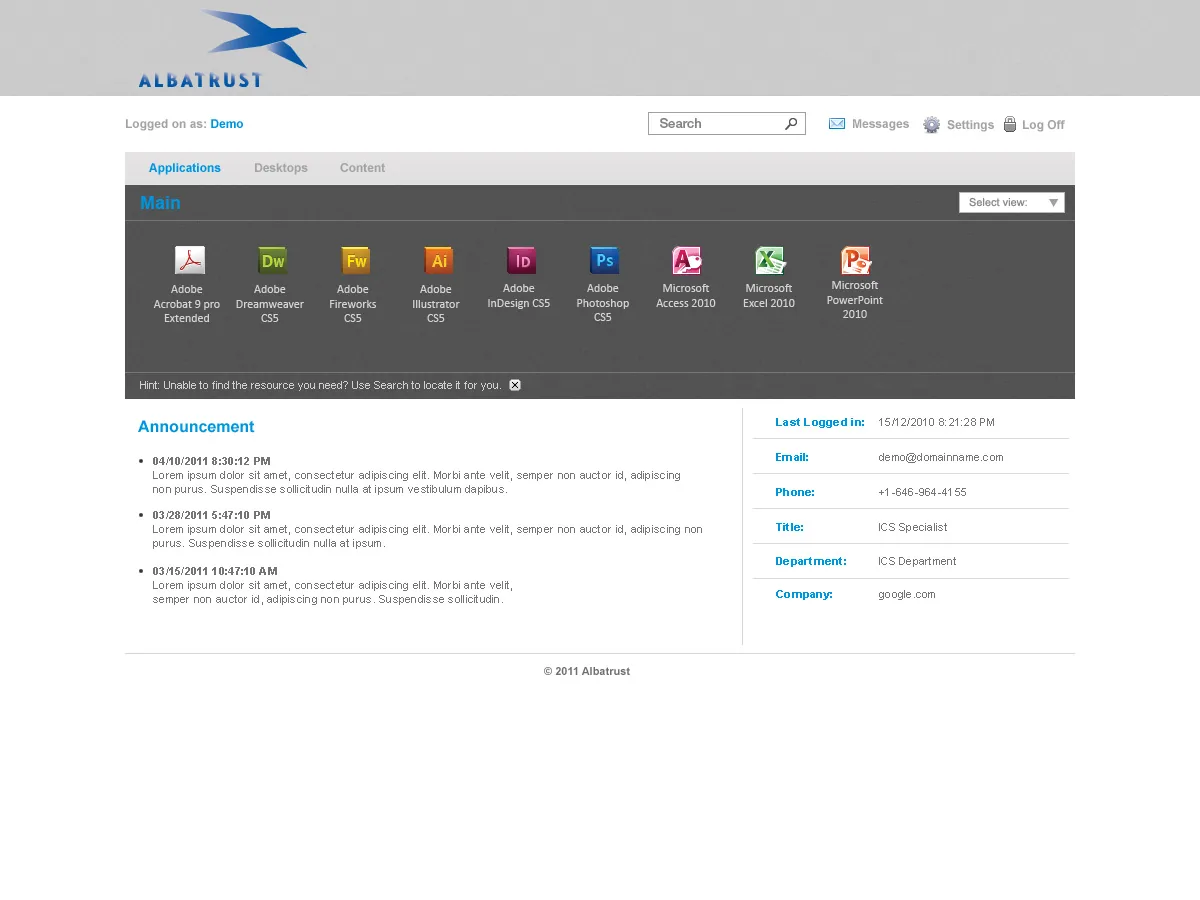 Albatrust: Web Interface: Citrix Web Interface screenshot 6