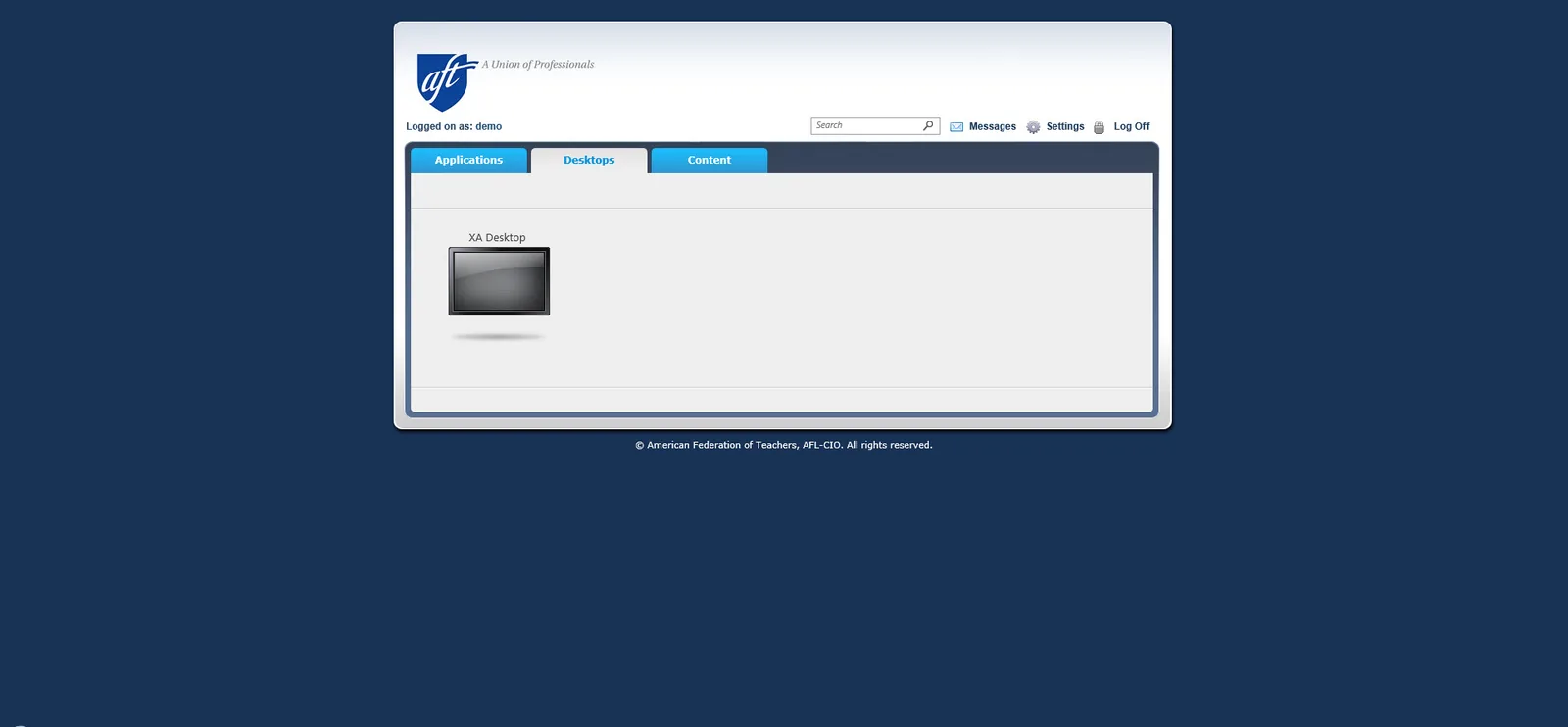 American Federation of Teachers: Web Interface: Citrix Web Interface screenshot 3