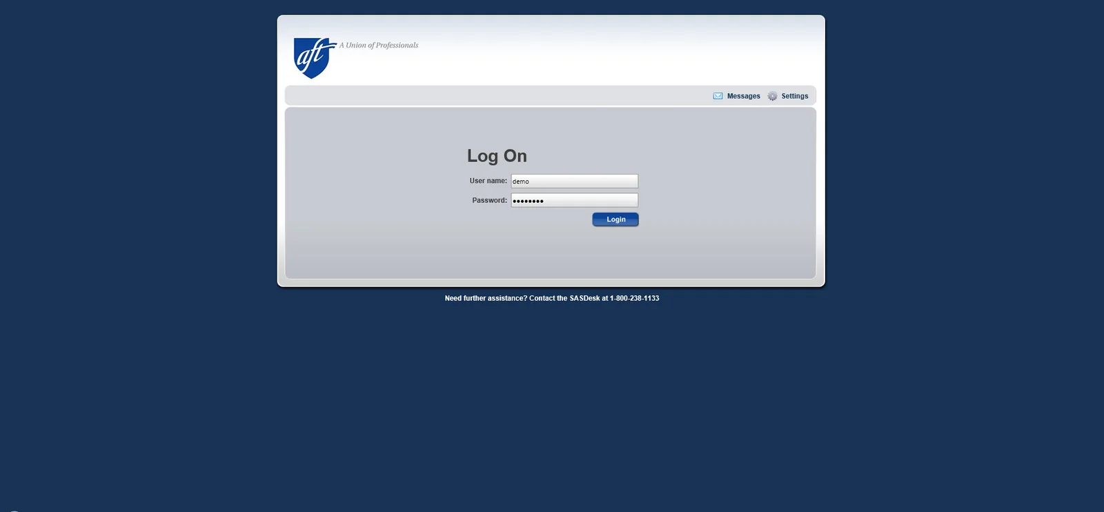 American Federation of Teachers: Web Interface: Citrix Web Interface login page