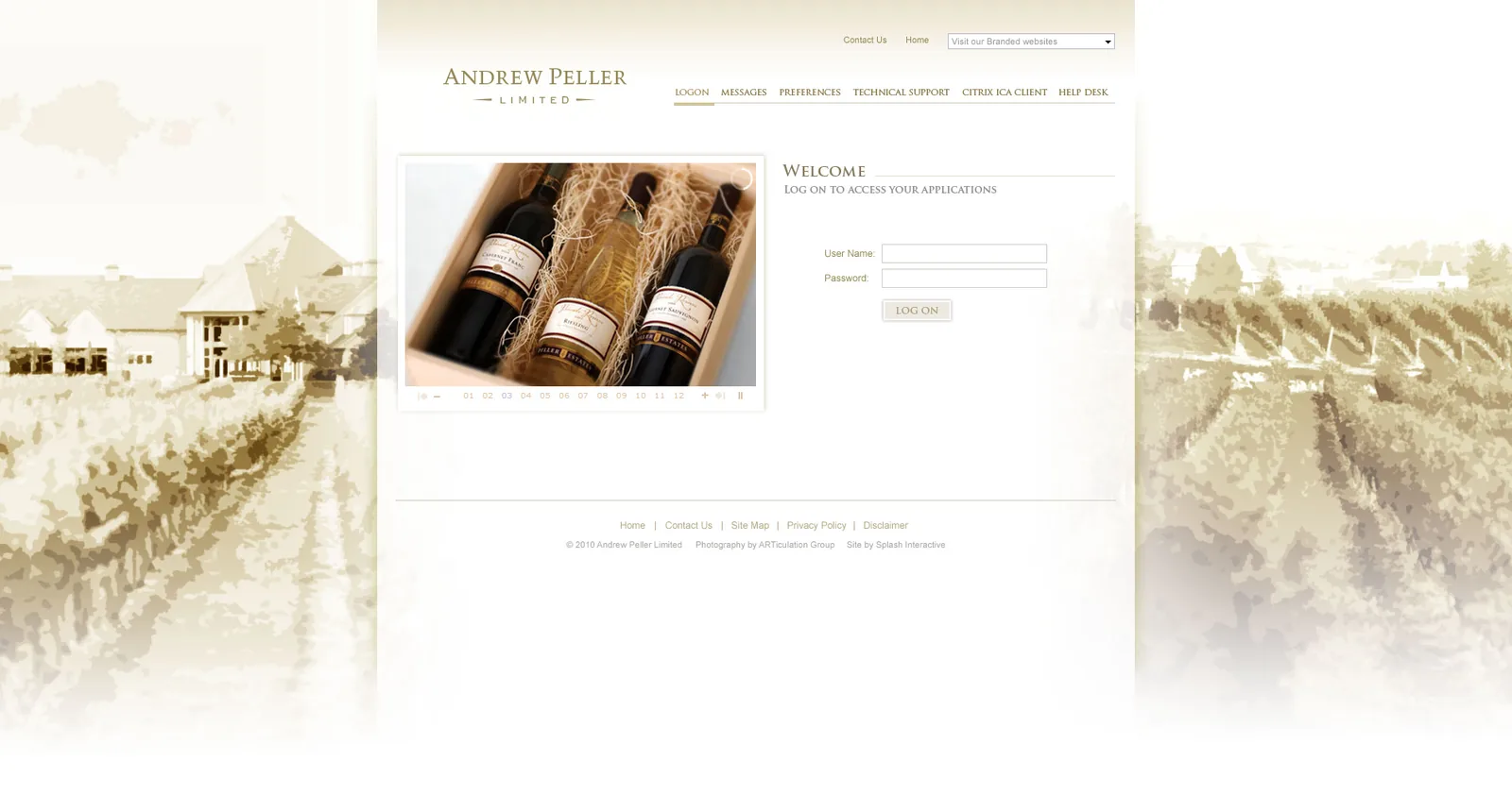 Andrew Peller: Web Interface: Citrix Web Interface login page