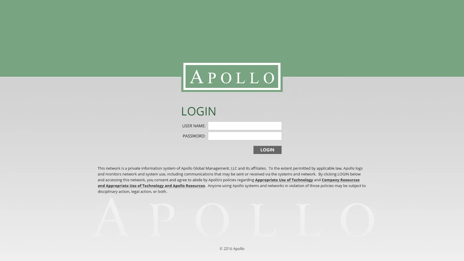 Apollo: NetScaler: Citrix NetScaler login page
