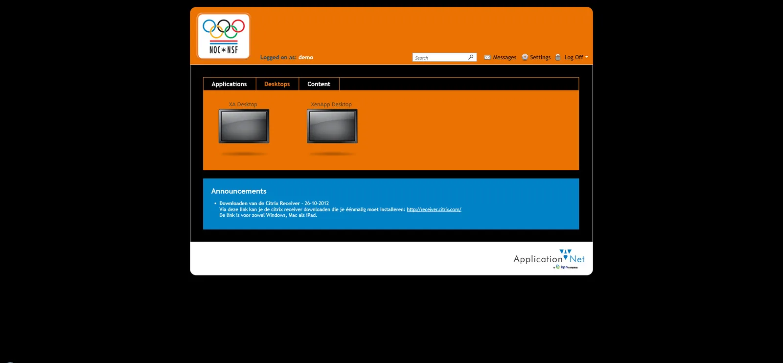 ApplicationNet: Web Interface: Citrix Web Interface screenshot 3