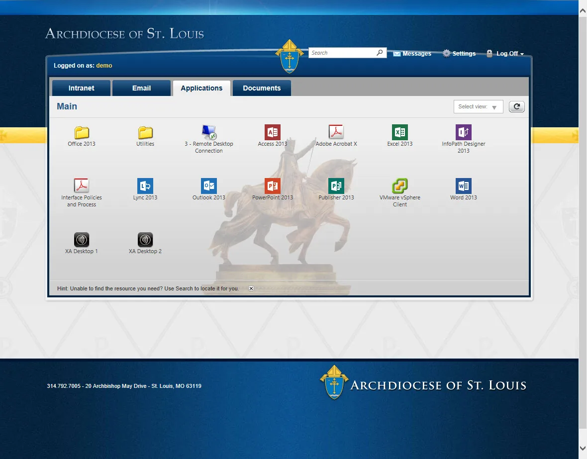 Archdiocese of St Louis: Web Interface: Citrix Web Interface screenshot 2