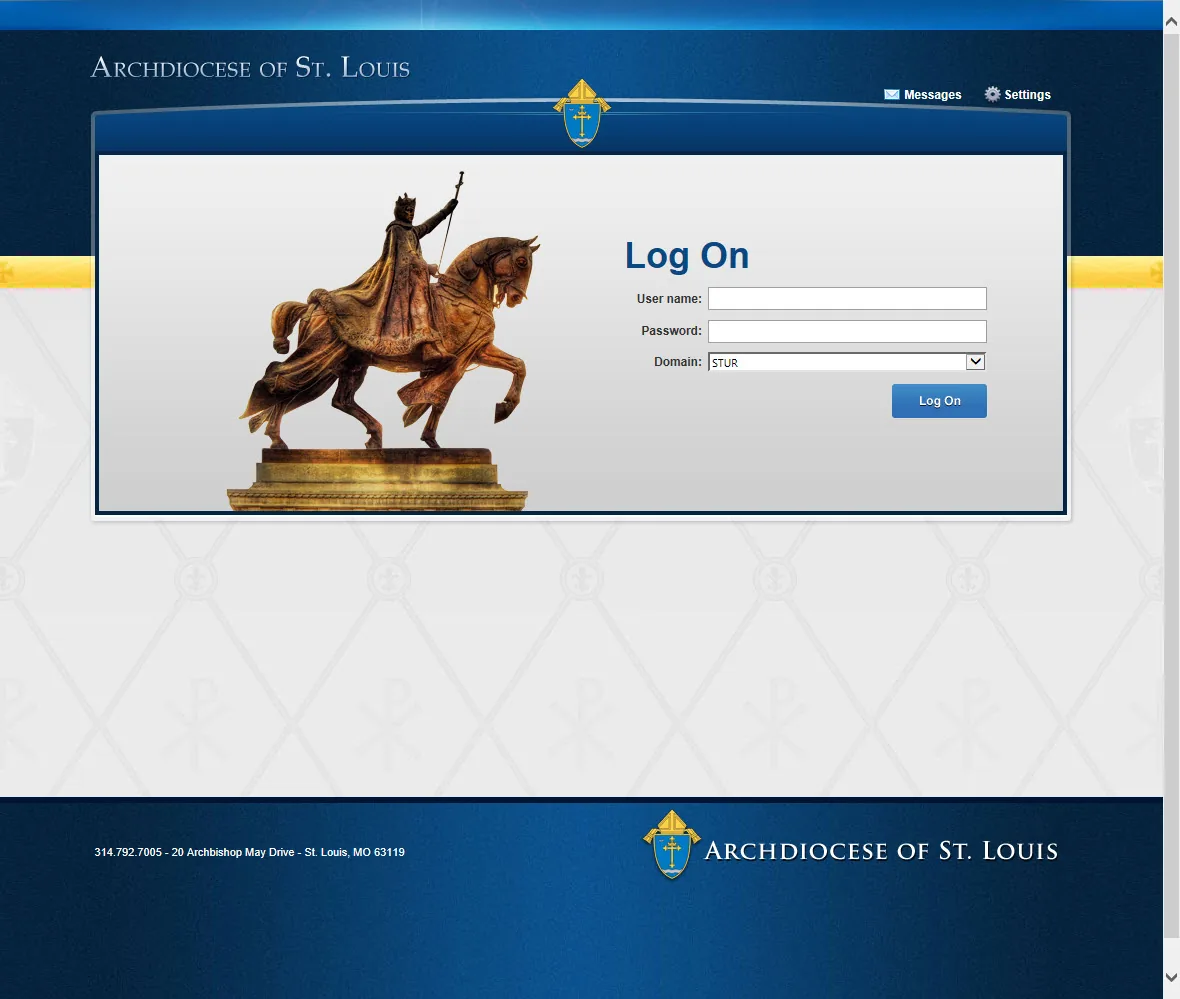 Archdiocese of St Louis: Web Interface: Citrix Web Interface login page