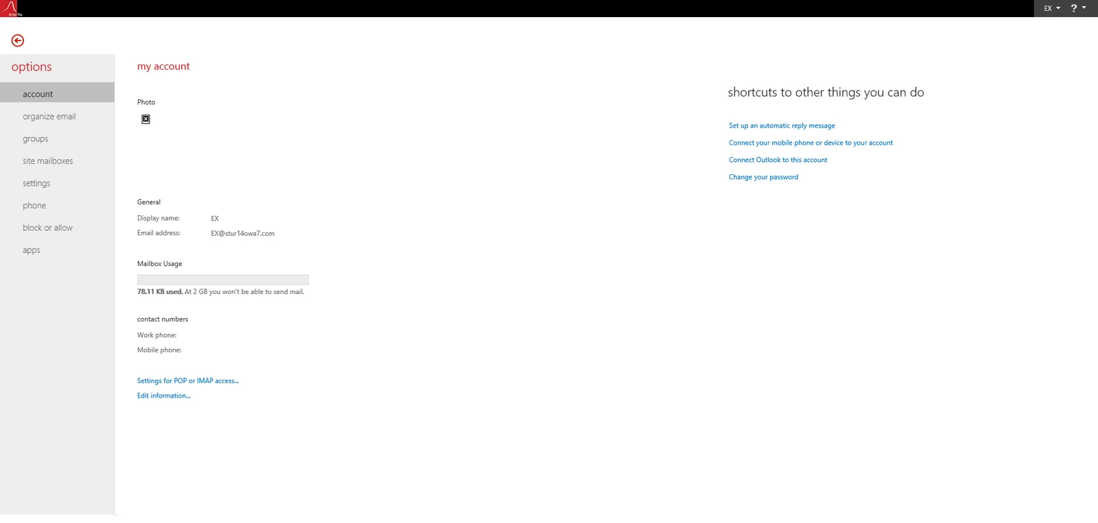 Ariel Re: OWA: Microsoft OWA screenshot 4