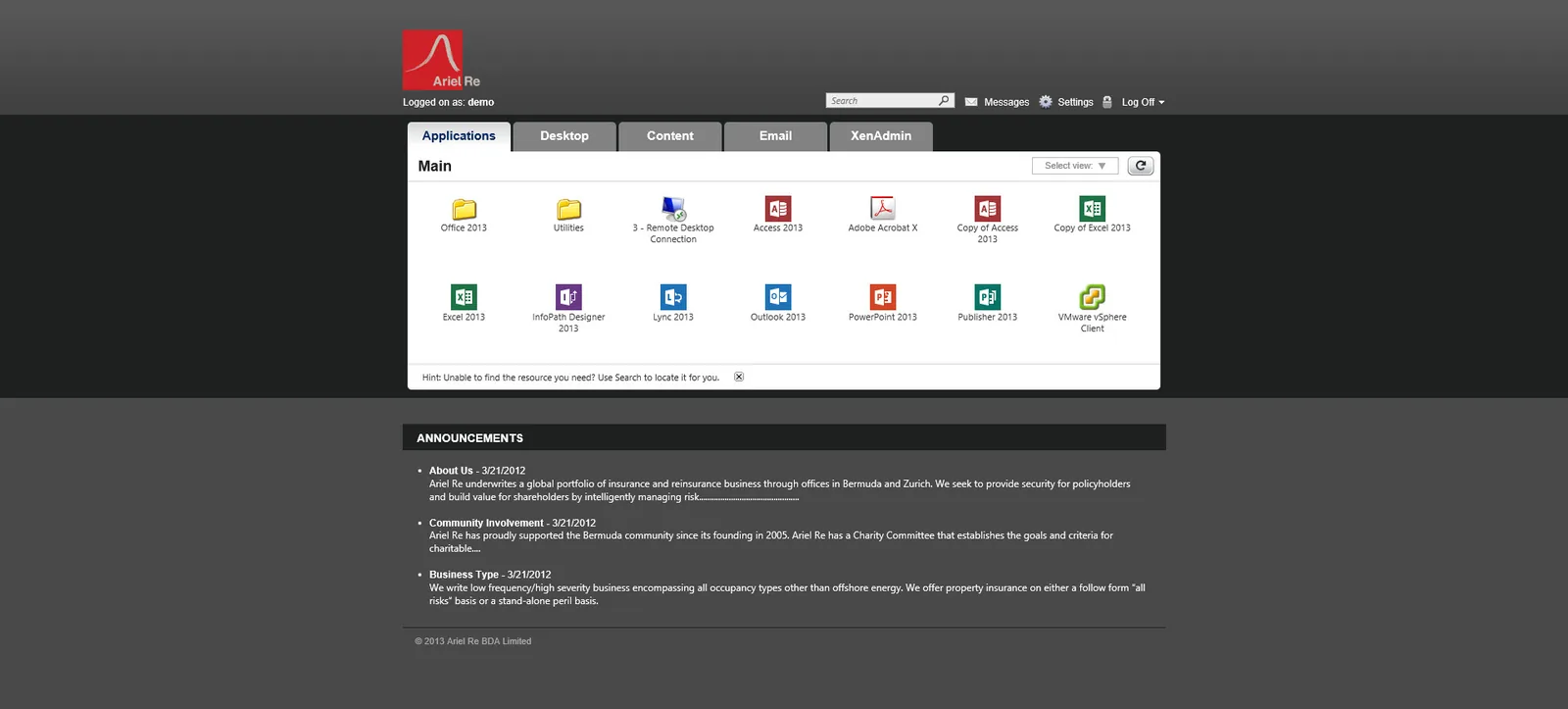 Ariel Re: Web Interface: Citrix Web Interface screenshot 2