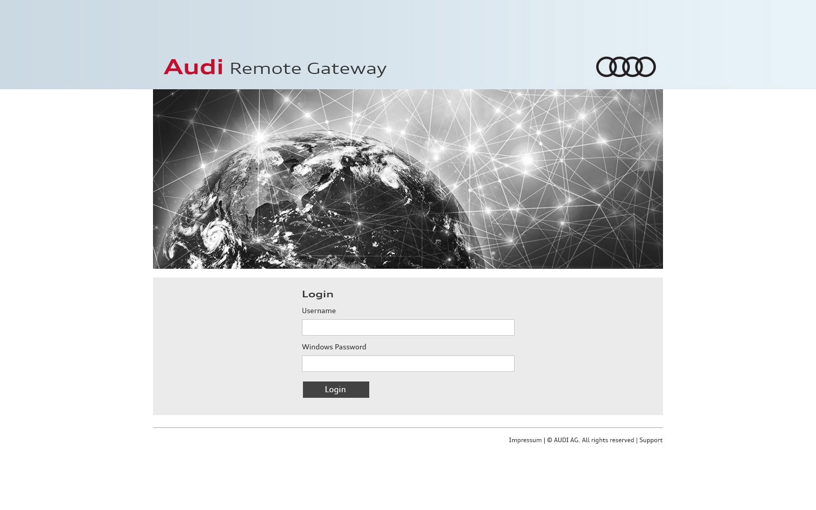 Audi: Citrix StoreFront login page