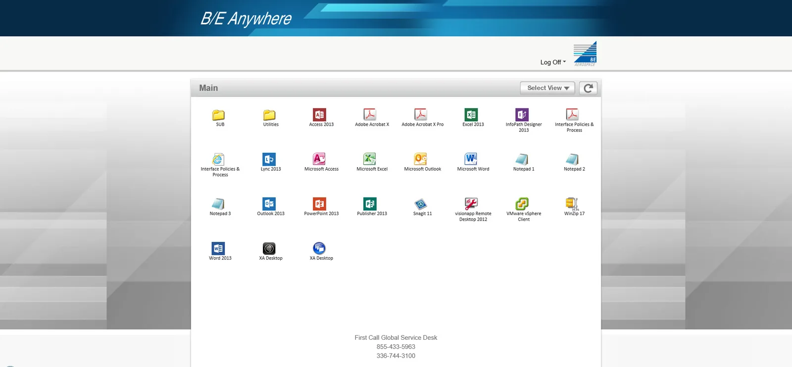 BE Aerospace: Web Interface: Citrix Web Interface screenshot 2