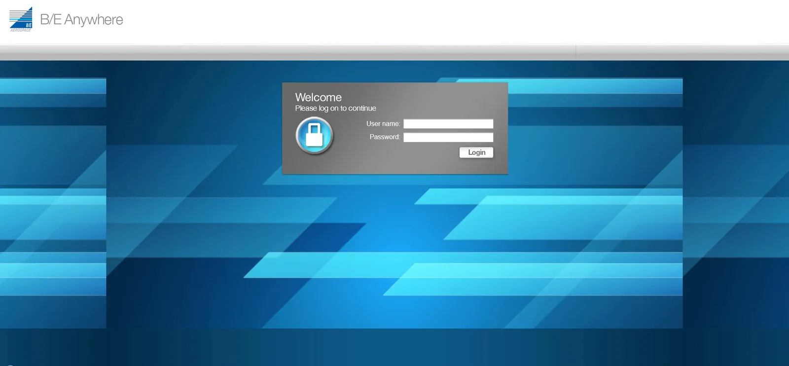 BE Aerospace: Web Interface: Citrix Web Interface login page