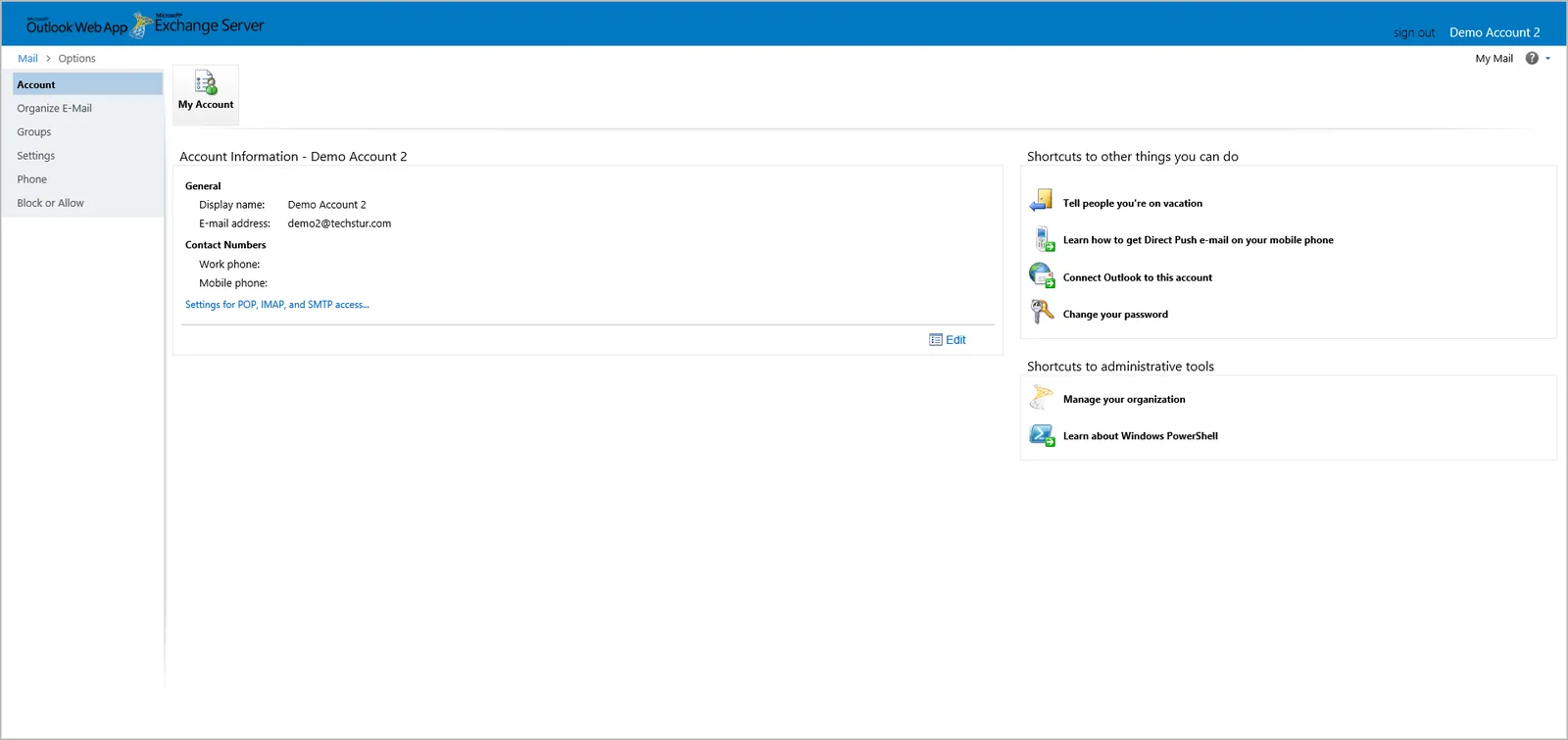 BMO: OWA: Microsoft OWA screenshot 2