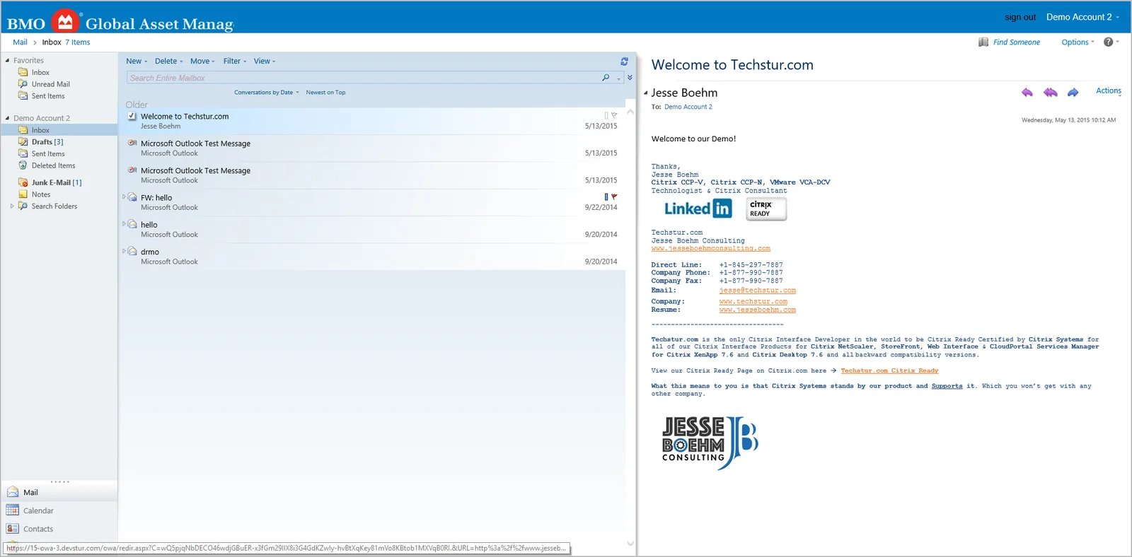 BMO: OWA: Microsoft OWA screenshot 3