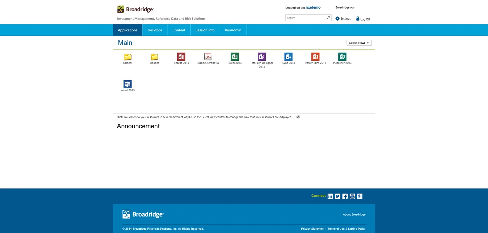 Broadridge: Web Interface: Citrix Web Interface screenshot 2
