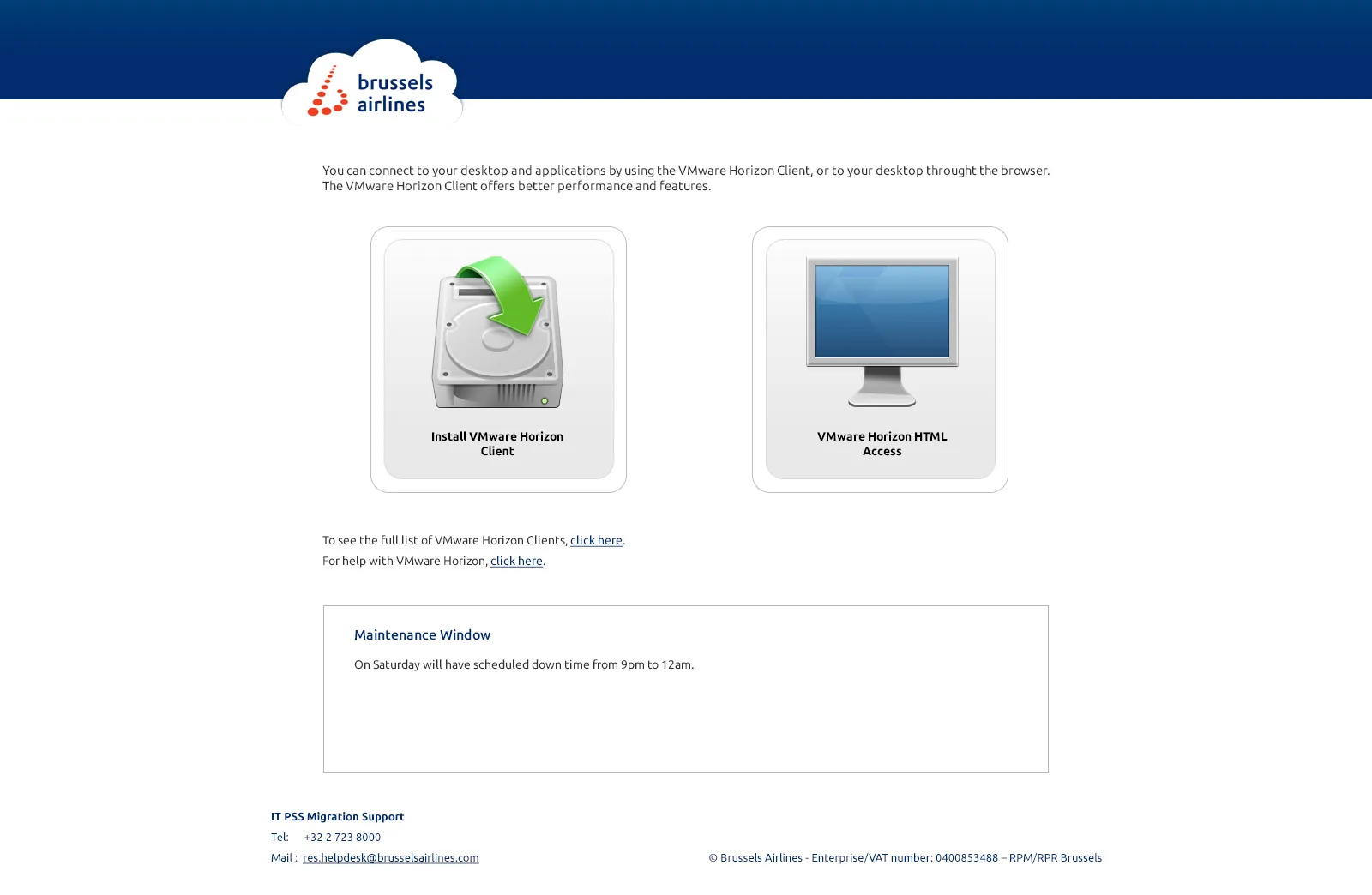 Brussels Air Lines: VMware: VMware screenshot 2