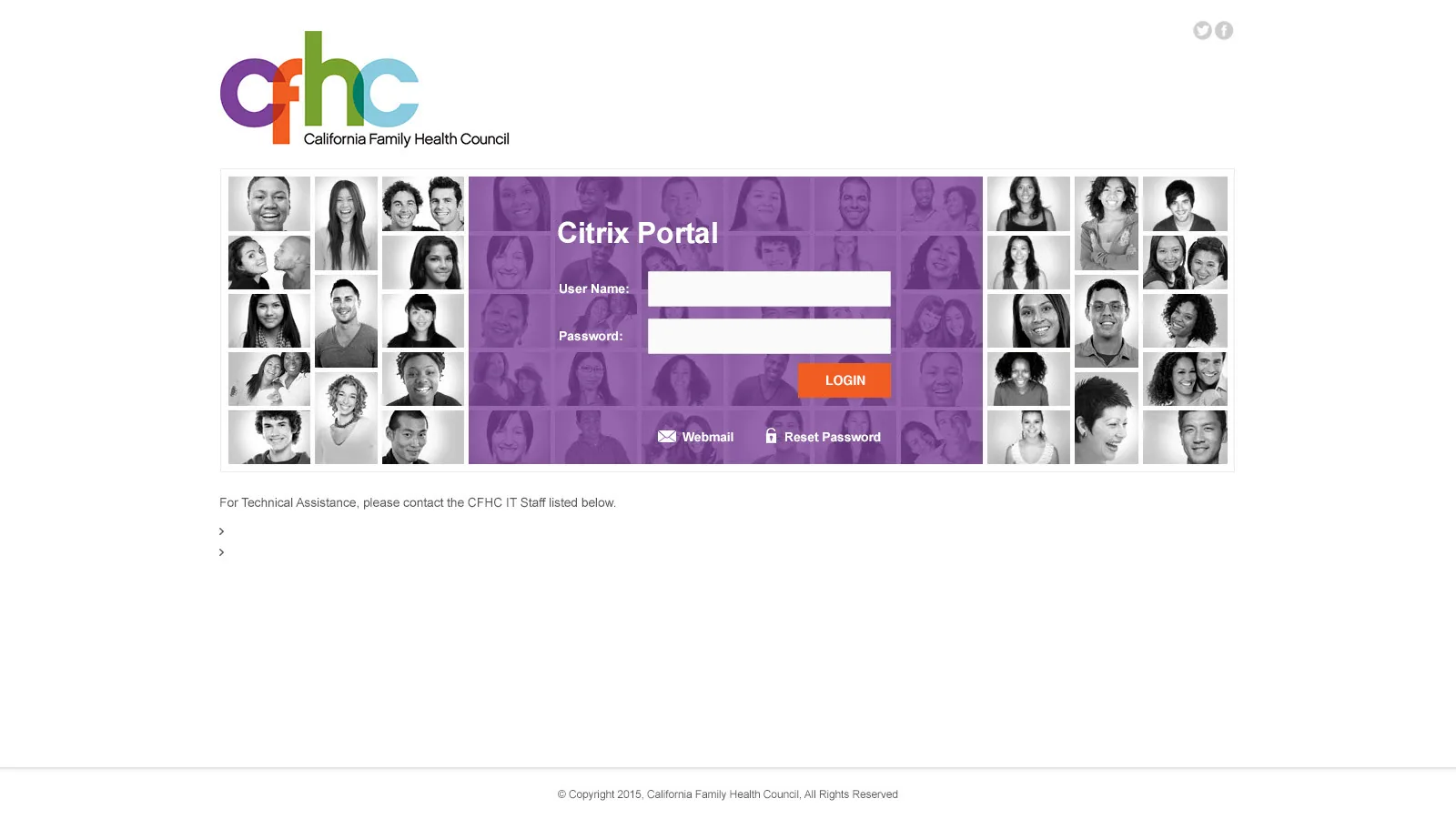 California Family Health Council: NetScaler: Citrix NetScaler login page