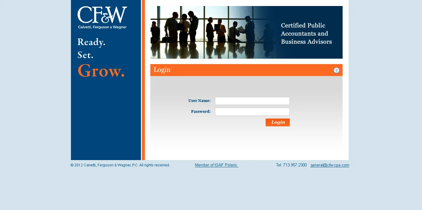 Calvetti Ferguson & Wagner: Web Interface: Citrix Web Interface login page