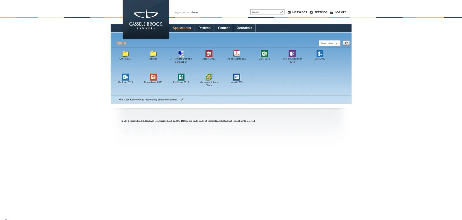 Cassels Brock: Web Interface: Citrix Web Interface screenshot 2