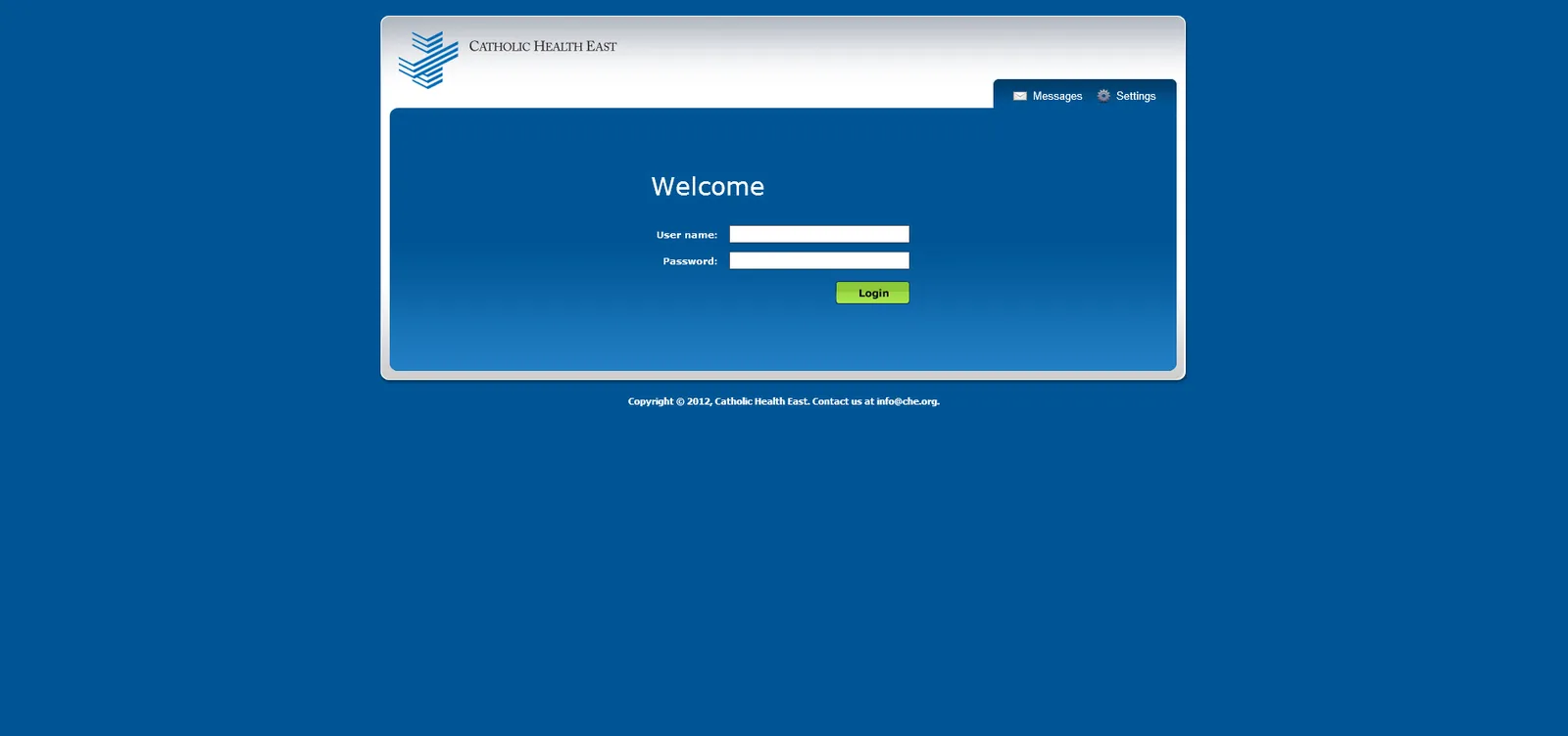 Catholic Health East: Web Interface: Citrix Web Interface login page