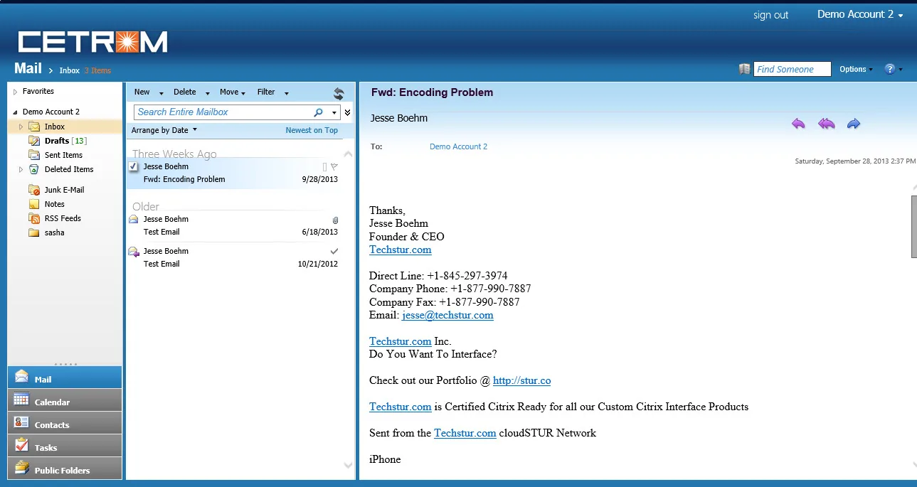 Cetrom: OWA: Microsoft OWA screenshot 3