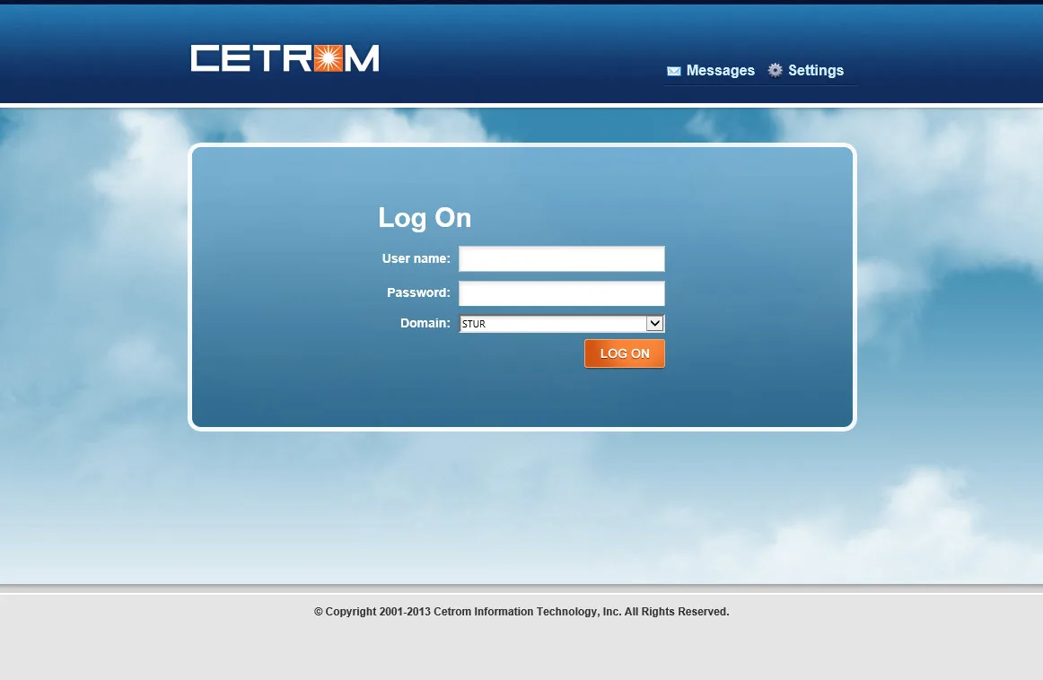 Cetrom: Web Interface: Citrix Web Interface login page