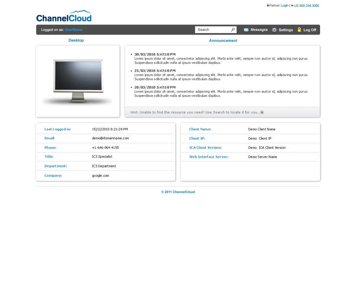 ChannelCloud: Web Interface: Citrix Web Interface screenshot 2