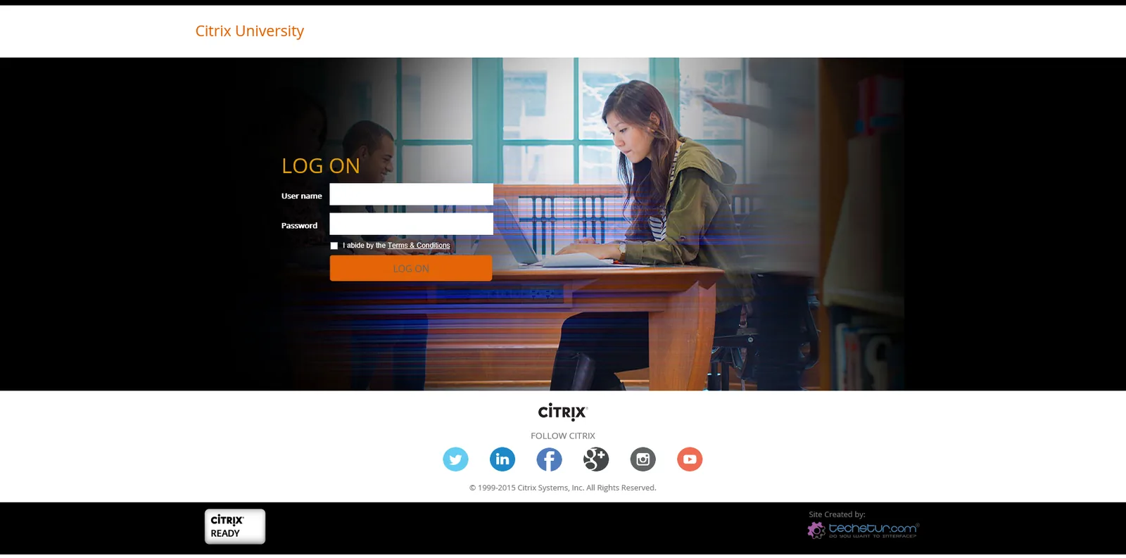 Citrix University: NetScaler: Citrix NetScaler login page