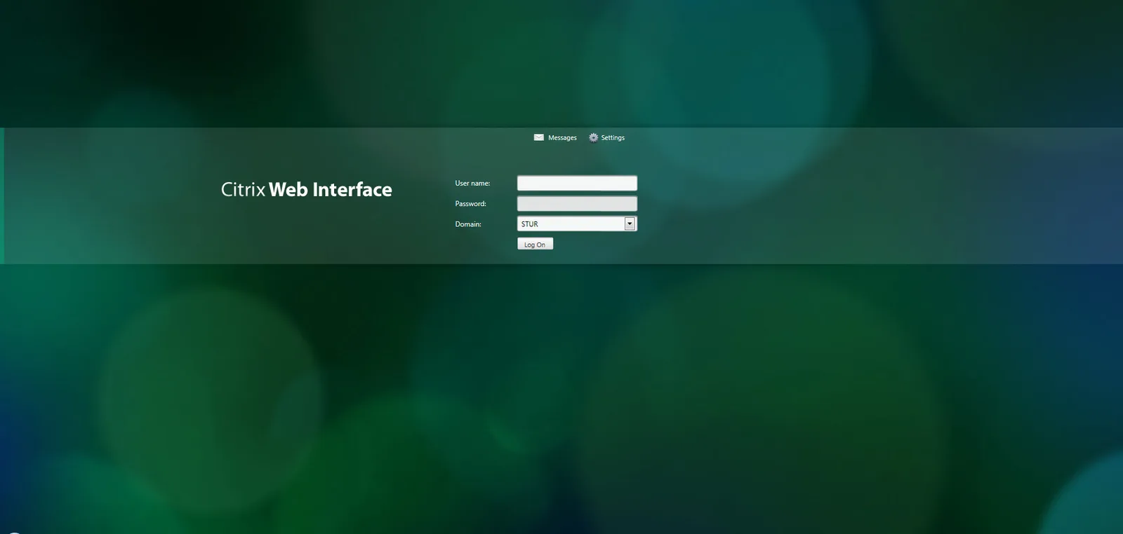 Citrix: Web Interface: Citrix Web Interface login page