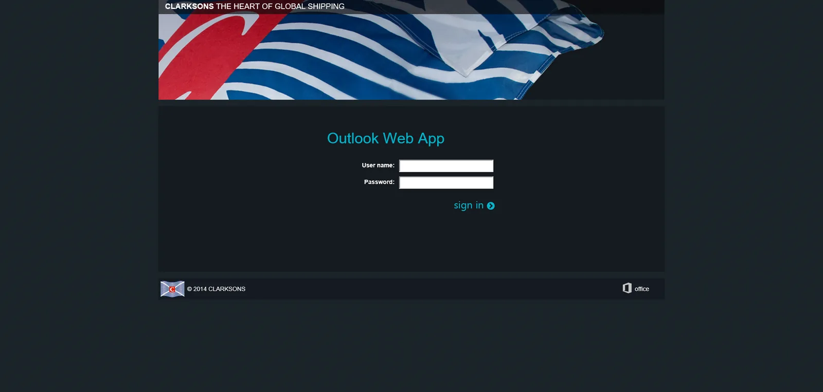 Clarksons: OWA: Microsoft OWA login page
