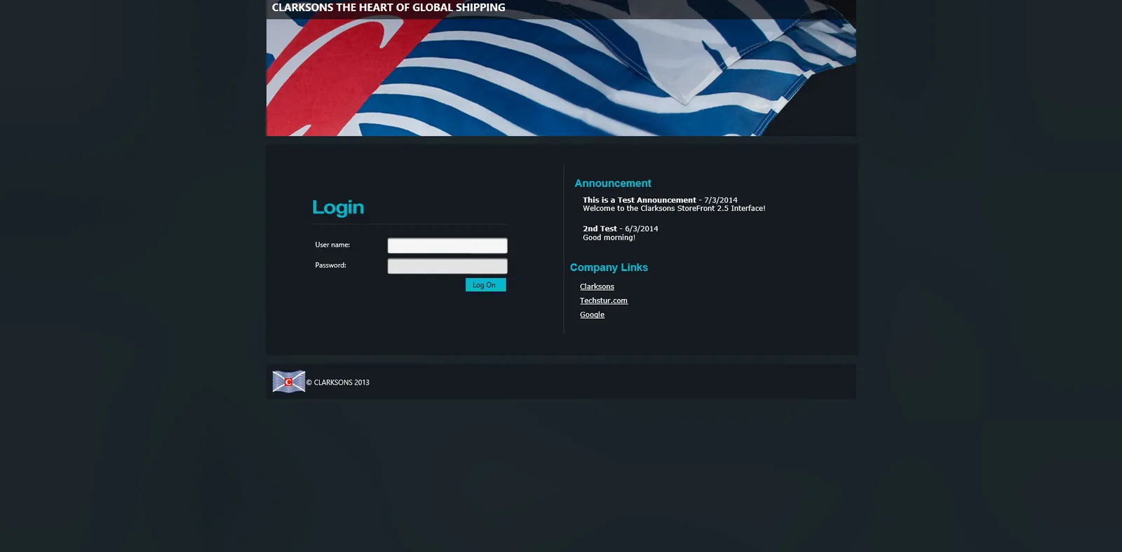 Clarksons: StoreFront: Citrix StoreFront login page