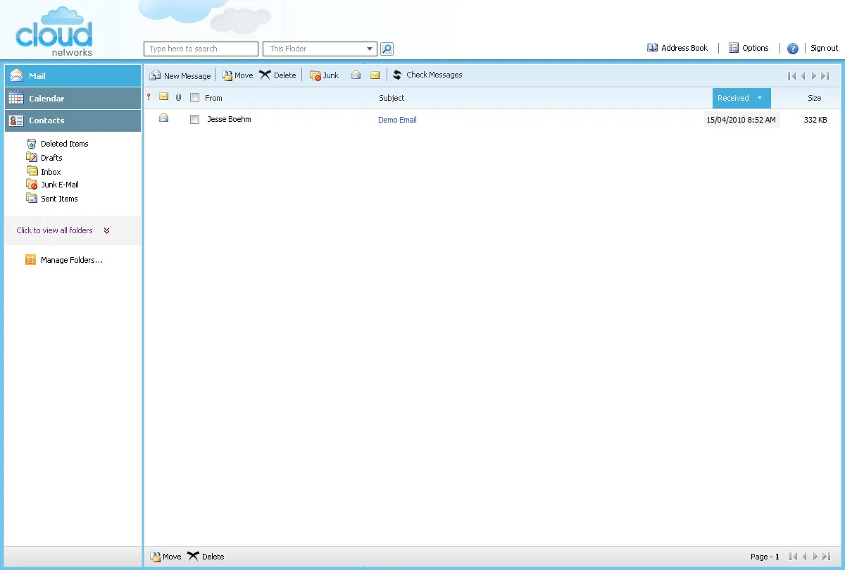 Cloud Networks: OWA: Microsoft OWA screenshot 3