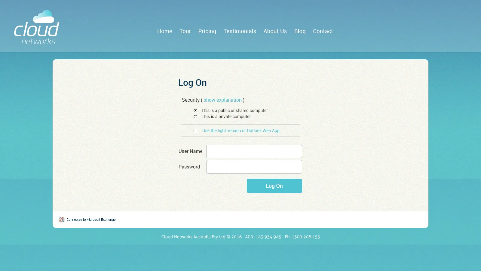 Cloud Networks: OWA: Microsoft OWA screenshot 4