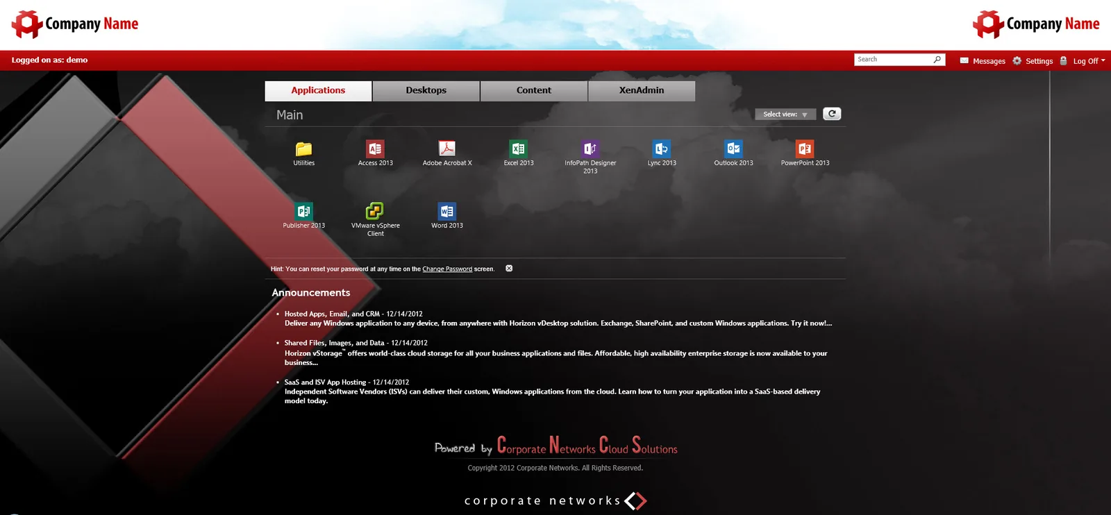 Corporate Networks: Web Interface: Citrix Web Interface screenshot 2