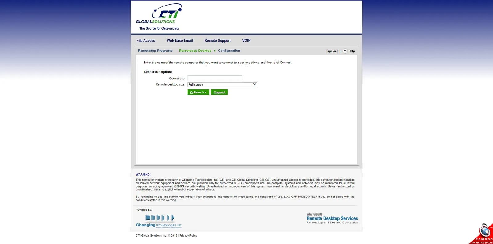 CTI Global Solutions: RD Web: Microsoft RD Web screenshot 3