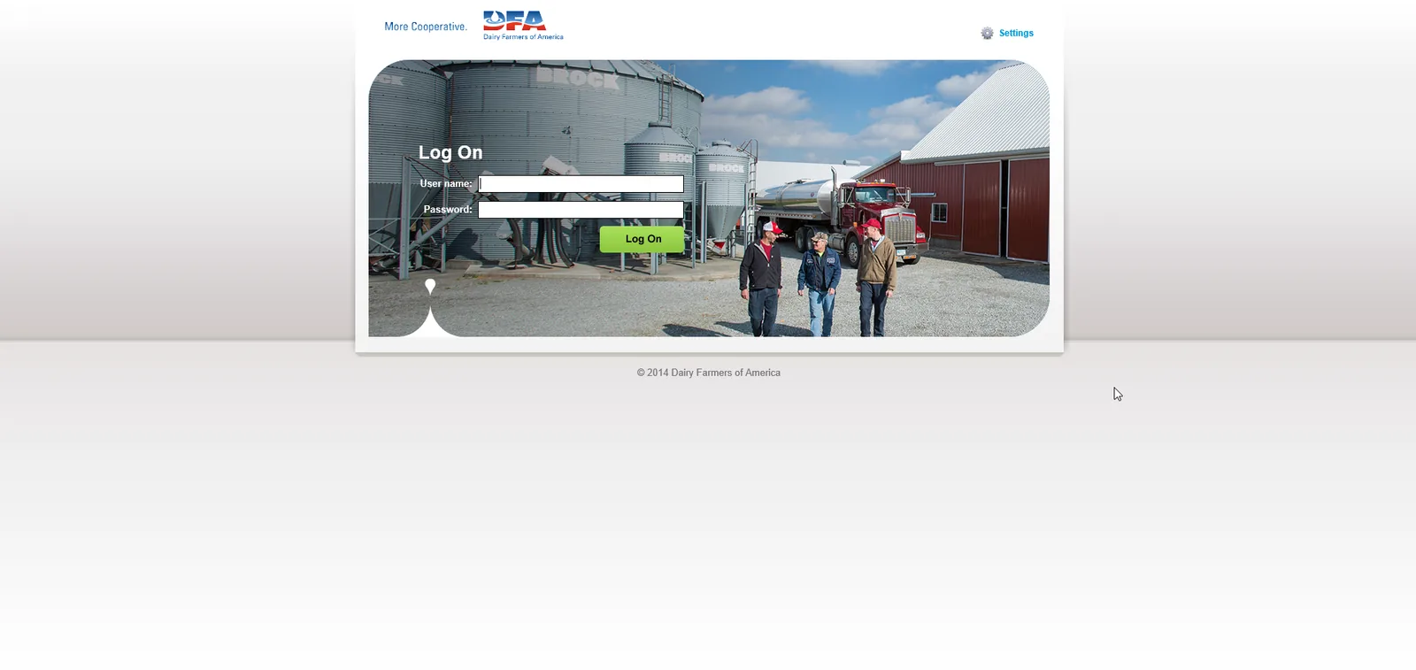 Dairy Farmers of America: Web Interface: Citrix Web Interface login page