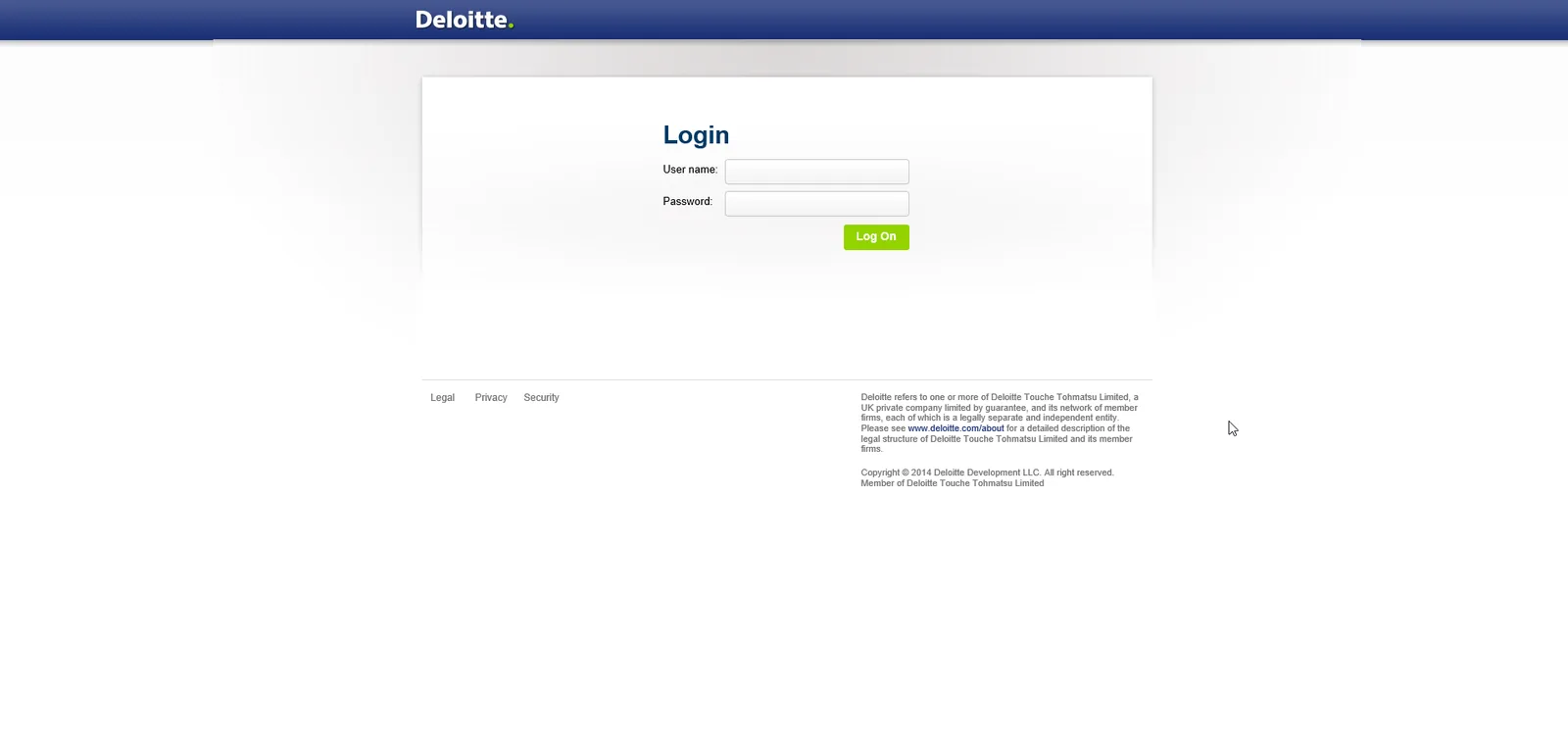 Deloitte: StoreFront: Citrix StoreFront login page
