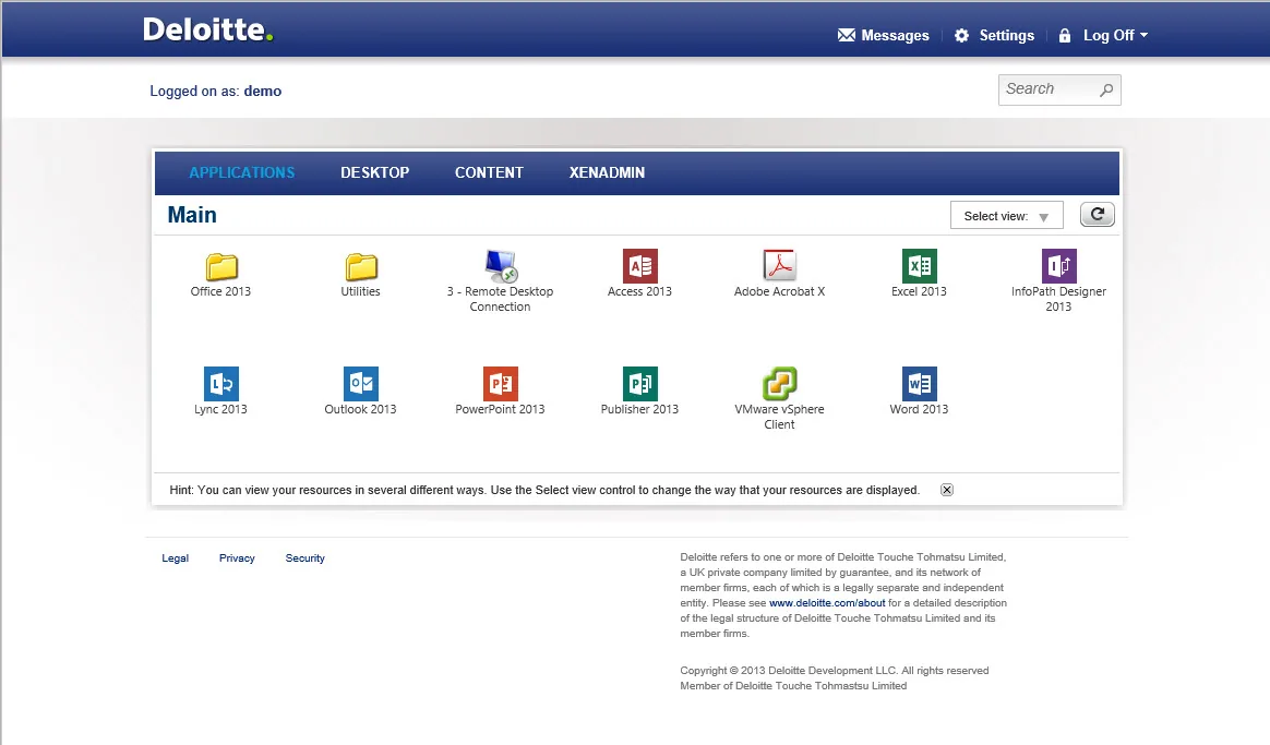 Deloitte: Web Interface: Citrix Web Interface screenshot 2