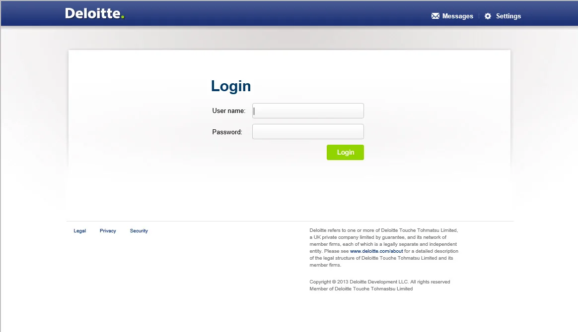 Deloitte: Web Interface: Citrix Web Interface login page