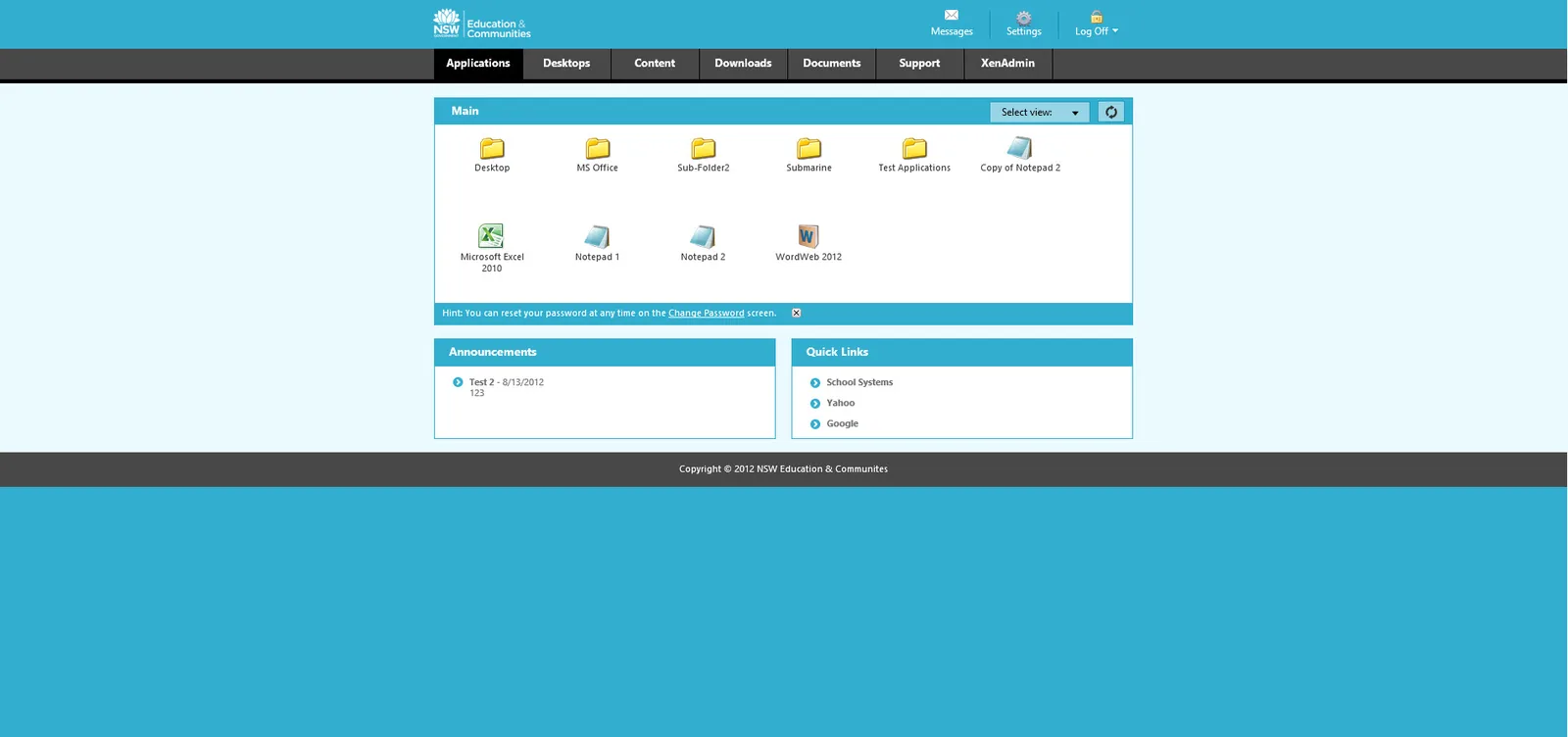 Department of Education and Training: Web Interface: Citrix Web Interface screenshot 2