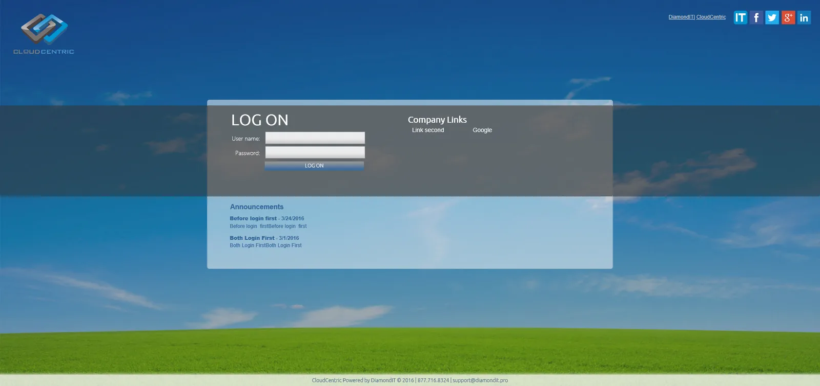 Diamond Technologies: StoreFront: Citrix StoreFront login page