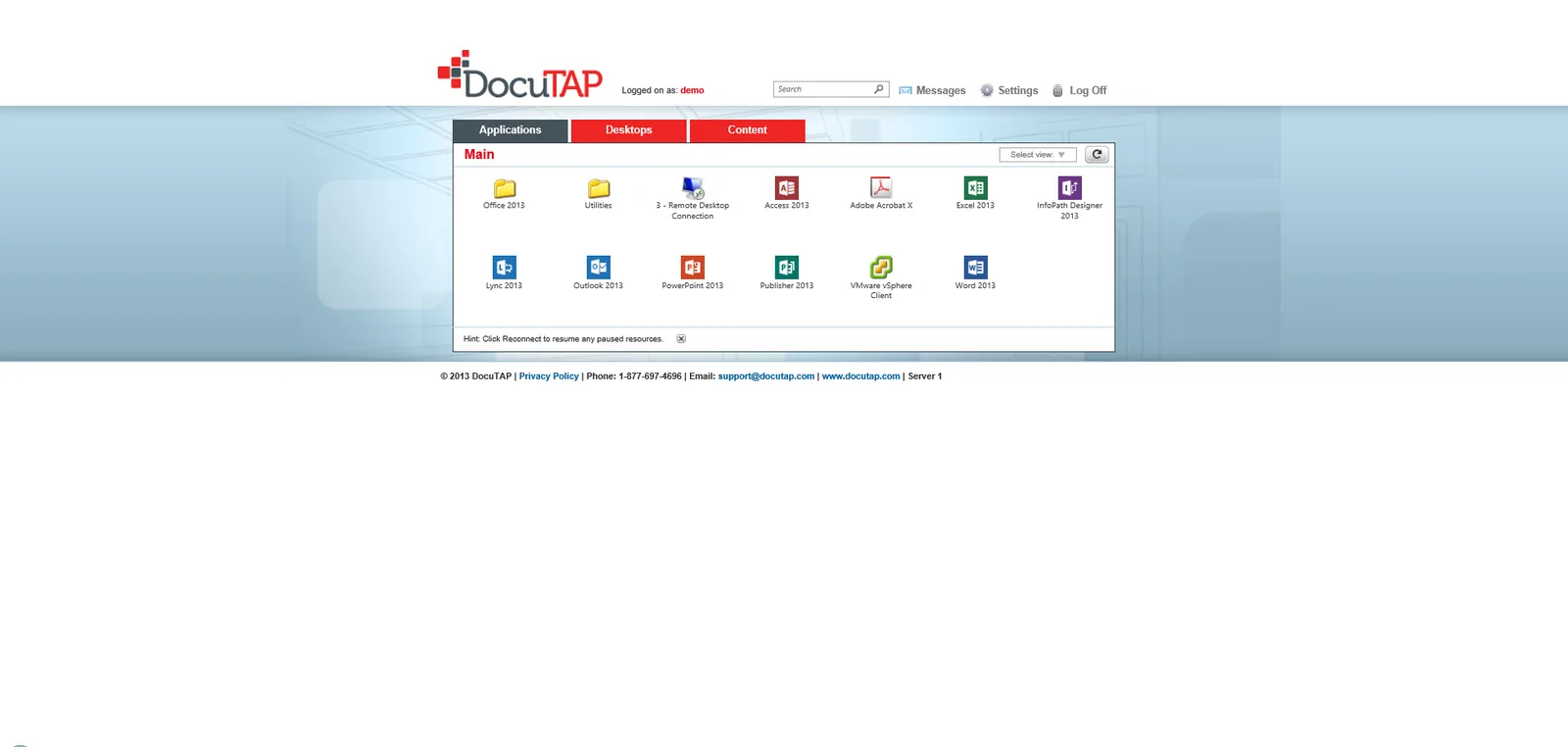 DocuTap: Web Interface: Citrix Web Interface screenshot 5