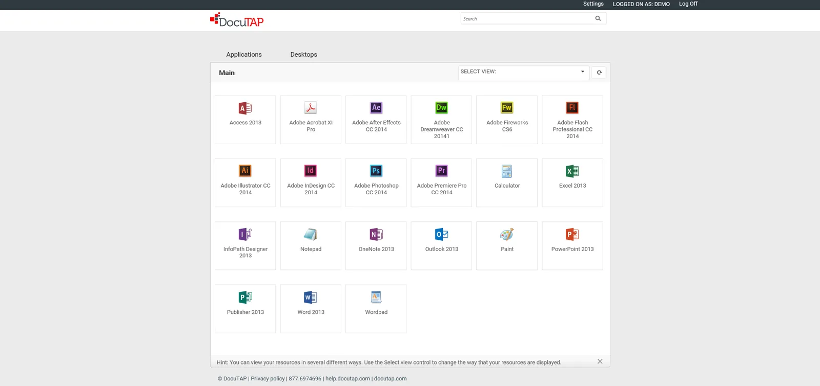 DocuTap: Web Interface: Citrix Web Interface screenshot 2