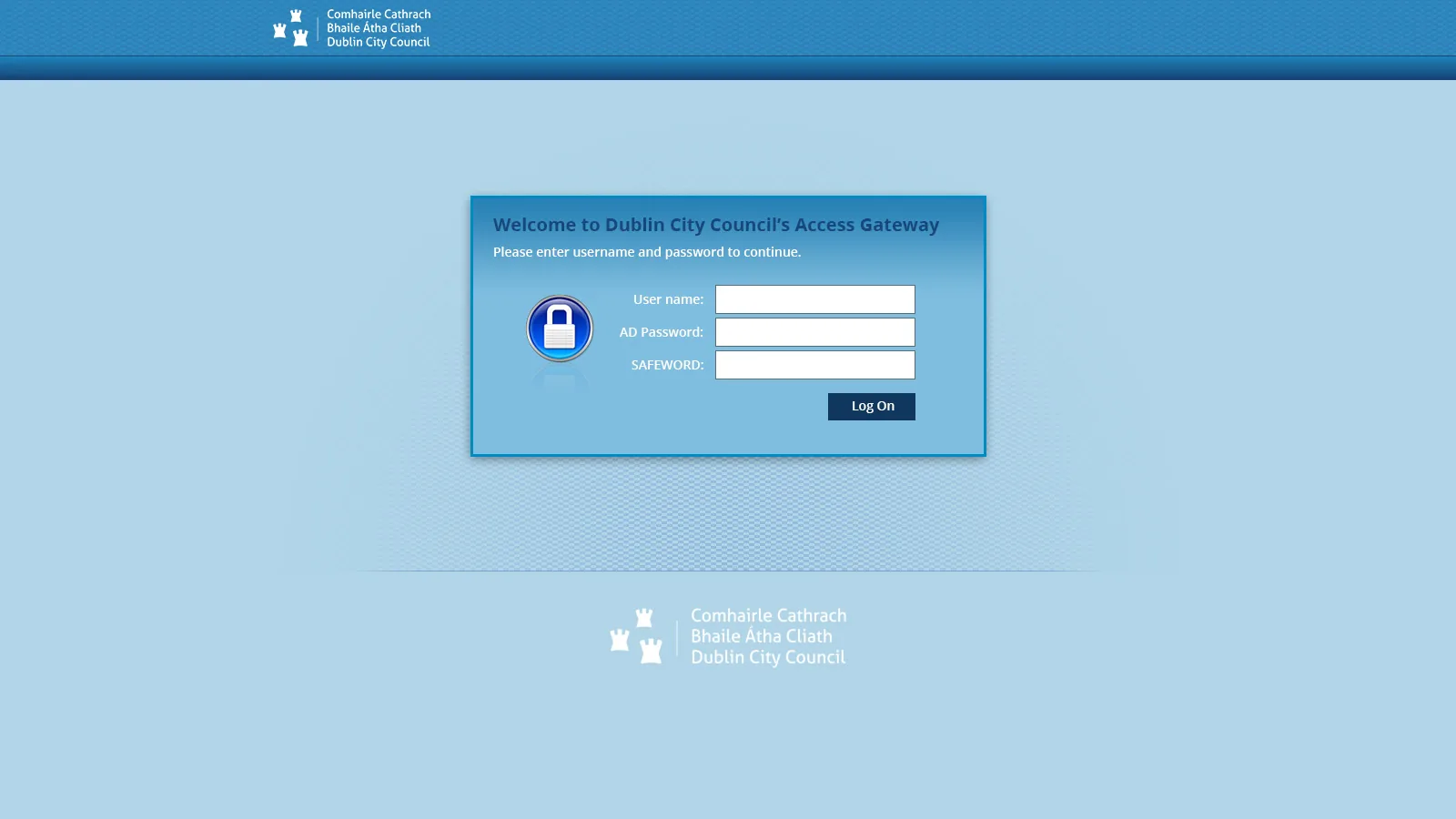 Dublin City Council: NetScaler: Citrix NetScaler login page