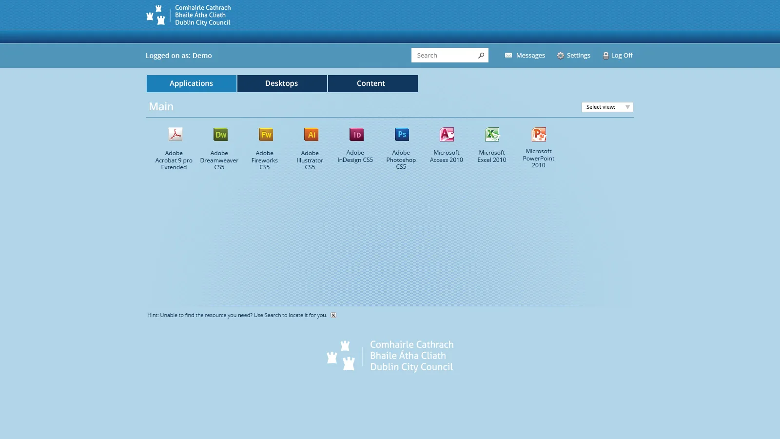 Dublin City Council: Web Interface: Citrix Web Interface screenshot