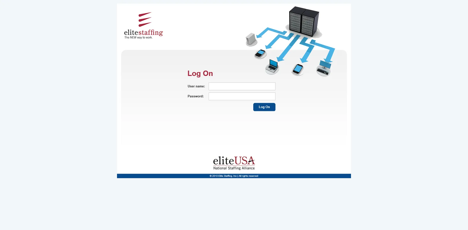 Elite Staffing: StoreFront: Citrix StoreFront login page