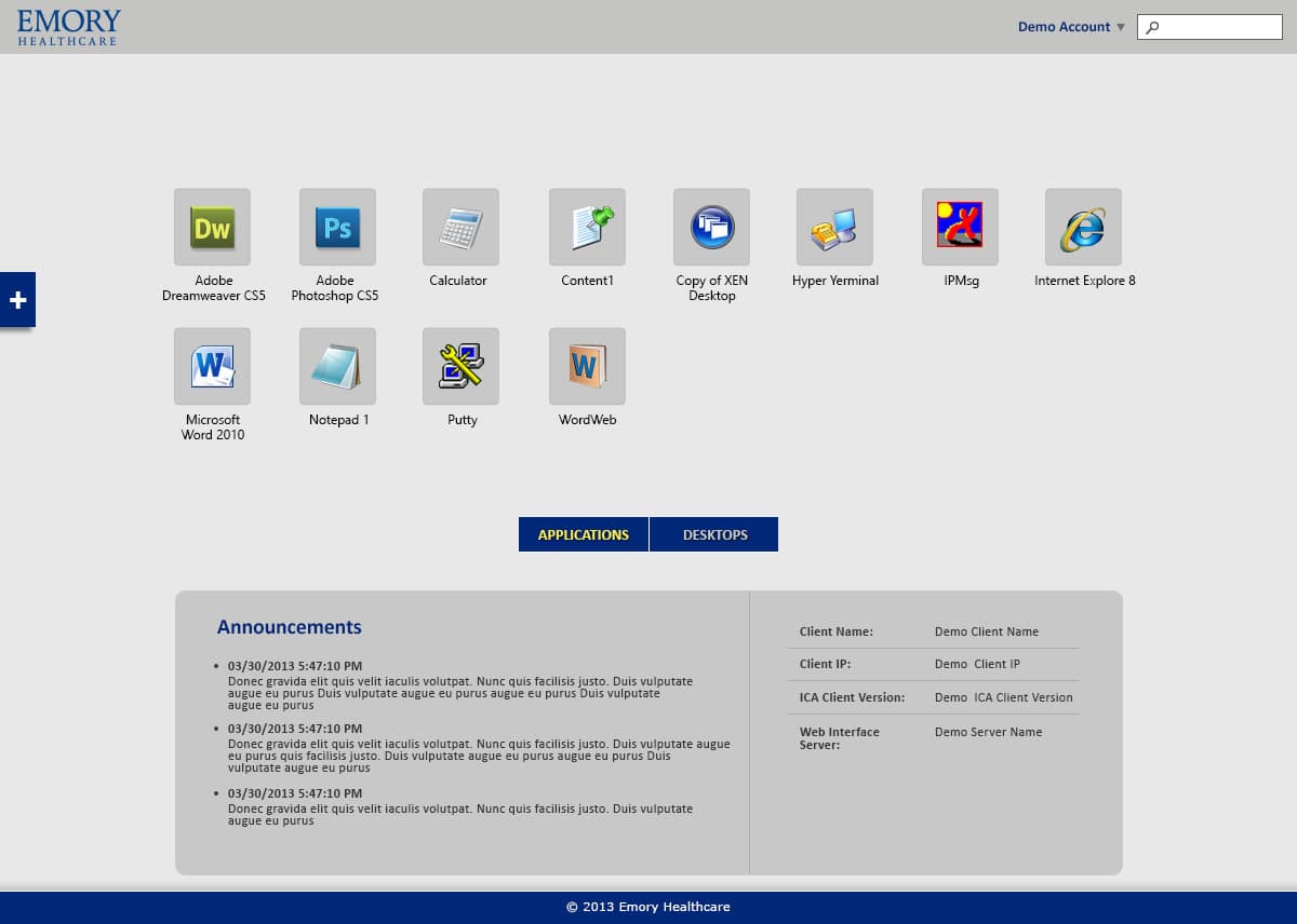 Emory Healthcare: Citrix StoreFront screenshot 2