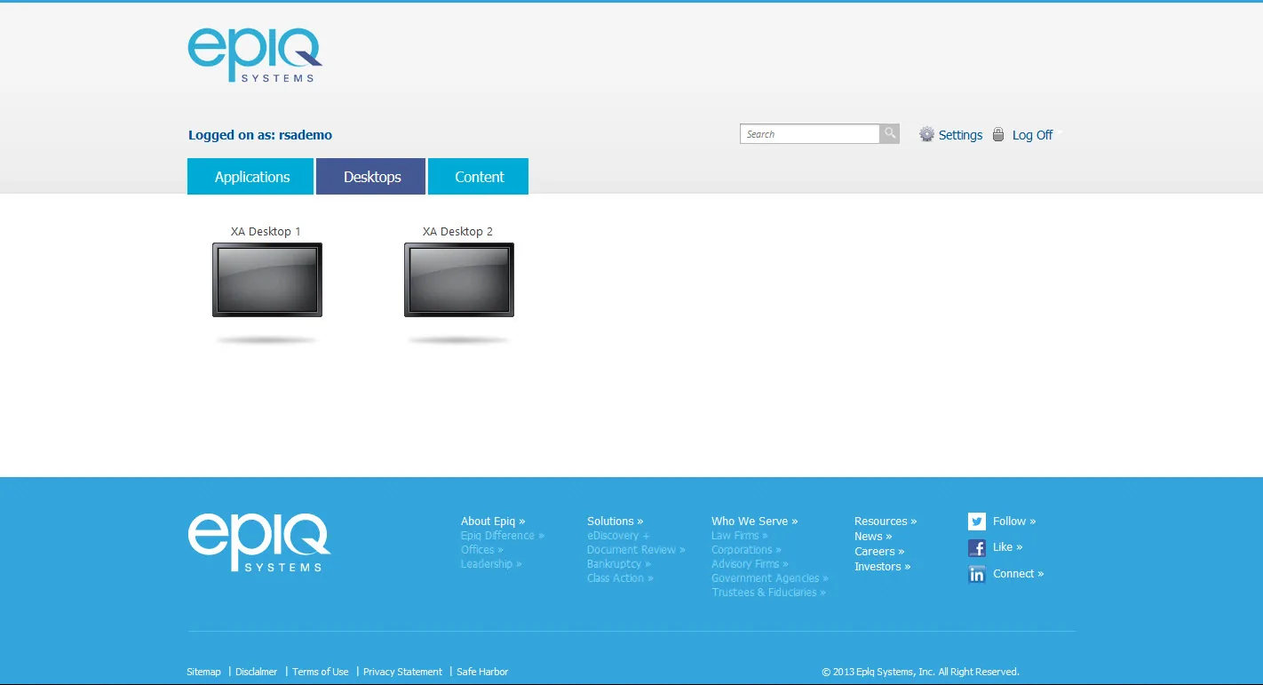 Epiq Systems: Web Interface: Citrix Web Interface screenshot 3
