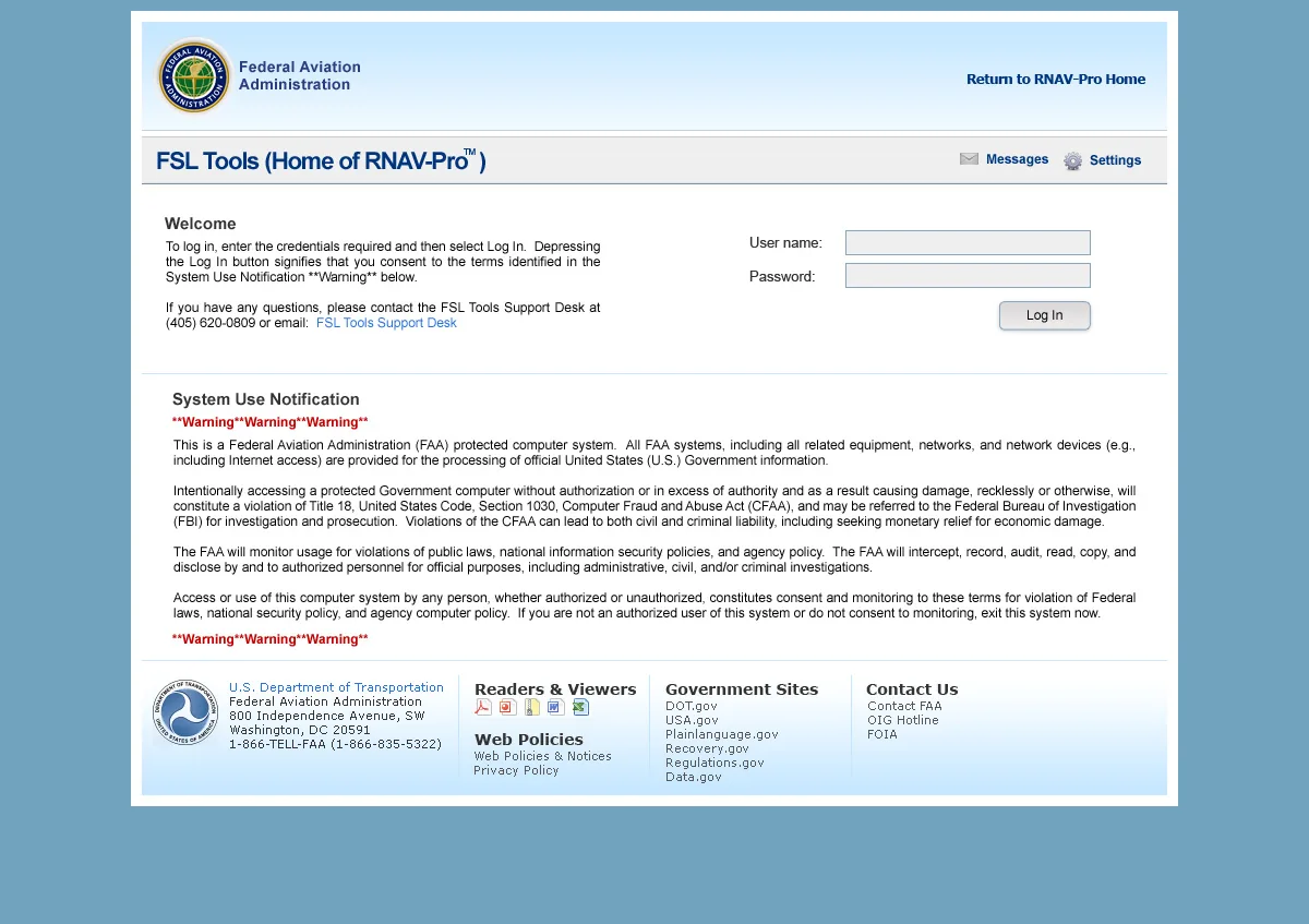 Federal Aviation Administration: Web Interface: Citrix Web Interface screenshot 3