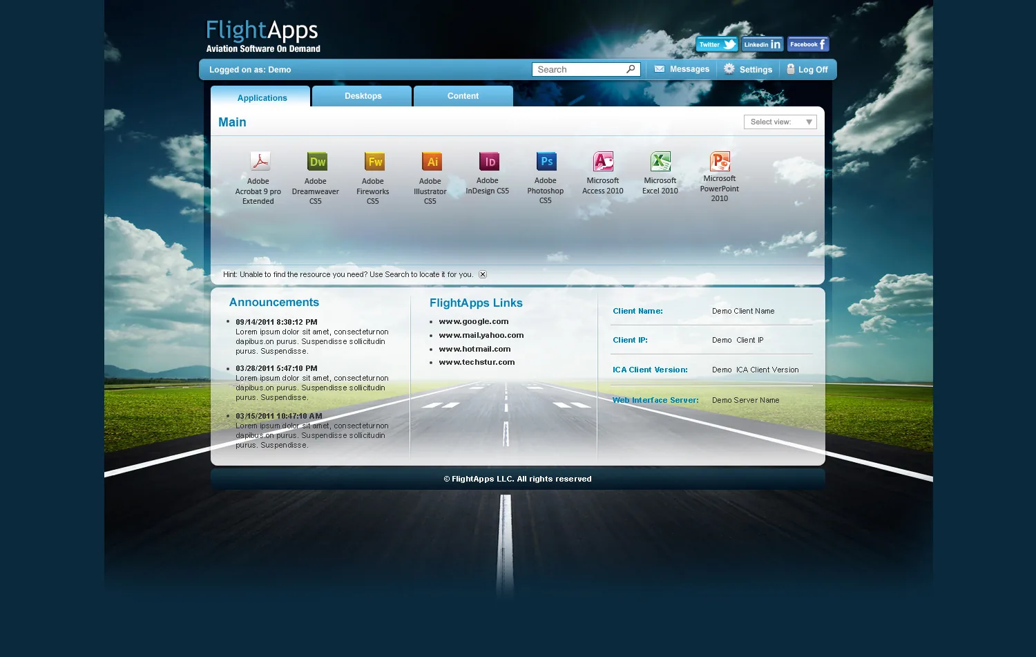 FlightApps: Web Interface: Citrix Web Interface screenshot 2