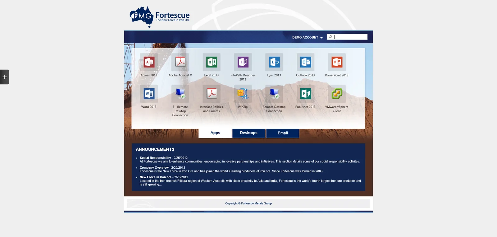Fortescue Metals Group Limited: StoreFront: Citrix StoreFront screenshot 2